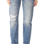 Current/Elliott  Selvedge Fling Boyfriend White Oak Cone Denim Jeans Size 26 Photo 0