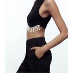 ZARA LIMITLESS CONTOUR COLLECTION Black Seamless Rhinestone Top Size XS NWT! Photo 1