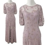 Free People  Ethereal Fairy Princess Viola Midi Maxi Slip Dress Lavender Sheer XS Photo 8