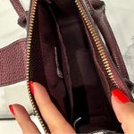 Burgundy Gold Mini Bag with Top Handle and Long Strap Photo 5