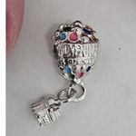 Hot Air Balloon Bead Charm UP Silvertone And Enamel Silver Photo 2