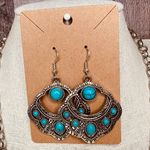 New Fashion Jewelry Southwest Faux Turquoise Statement Necklace, Earrings & Bracelet Set Blue Photo 5