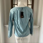 Frye Top Stone Blue Cotton Smocked Long Sleeve Size XS NWT $128.00 Photo 8