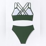 Tainehs Women's Push Up V Neck Bikini Sets Criss Cross Back Two Piece M Green Size M Photo 10