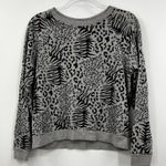 Whistles Sweatshirt Womens Small Animal Print Pullover Gray Black Sweater Photo 0