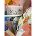 The Cats Pajamas Floral Print Button Up Shirt & Shorts Pajama Set Small White Photo 3