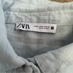 ZARA Embroidered Blue Baby Doll Top Photo 3