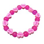 Handmade NWT Valentine’s candy Heart Beaded Bracelet Photo 2