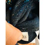 STINE GOYA Black Blue Metallic Button Front Floral Lucian Long Sleeve Top sz XS Photo 10