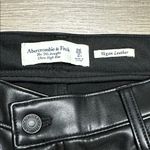 Abercrombie & Fitch  90’s Straight Ultra High Rise Black Leather Pants 26 Short Photo 5
