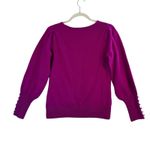 Boston Proper  100% Cashmere Sweater Small Fuchsia Square‎ Neck Balloon Sleeve Photo 1
