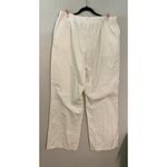 Woman Within 100% Cotton Wide Leg White Pants Drawstring Waist 22W Tall Photo 3