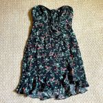 VICI NWT- Stone Valley Strapless Floral Black & Blue Print Mini Dress Photo 1