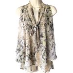 LOVE HAIGHT Layered Tiered Browns Sleeveless Silky Blouse ~ Women's Size SMALL Brown Photo 1