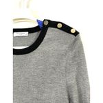 Equipment Femme Ondine Pullover Sweater Gray Silk Cashmere Button Detail Small Photo 3