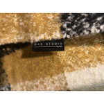 Max Studio Oversized Plaid Blanket Scarf Wrap Shawl Fringe Yellow Black Cream Photo 4