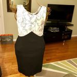 Classiques Entier Black & White Silk Sheath Dress Women's Size 6 Photo 8