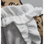 Crown & Ivy Ruffle Neck Top Sleeveless Tassel White‎ Blouse PS White Size undefined Photo 4