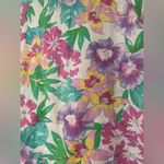 Cricket Lane Vintage Floral Button Down Short Sleeve Blouse Size XL Made in USA White Photo 2