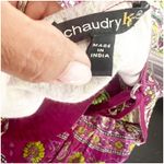 Anthropologie Chaudry Raga Madi Dress Floral Spring Print Beaded Medium Purple Photo 14