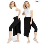 Betabrand * The Sassiest Capri Pant Black Panel Overlay Skirt Skort Size S Yoga Photo 1
