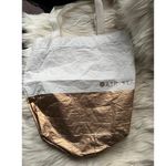 Athleta Stylish Tote Bag - White & Metallic Gold Photo 0