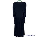 Arket Sweden Long Sleeve Cotton Midi Dress Black Medium Photo 1