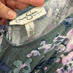 Jessica Simpson Maternity Top Womens Small Green Floral V-Neck Babydoll Tassel Photo 1