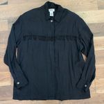 Vintage 80’s Black Beaded fringe Western Button Long Sleeve Shirt Size S… Photo 0