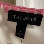 Talbots Ladder stitch top white embroidered hem bell sleeves Large NWT(flawed) Photo 7