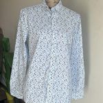 Porter & Ash Floral Button Down White Blue Top Sz Small Photo 0