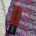 Missoni  Pink & Purple Knit Zig Zag Fringe Scarf Photo 5