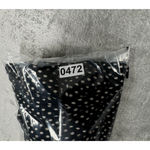 Masai Shirt Womens‎ Medium Black White Floral Blouse Ruched Sides Ruffle Neutral Photo 6