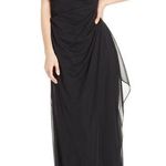 XScape Black Dress Beaded Illusion Mesh & Jersey Gown Size 4 Photo 0