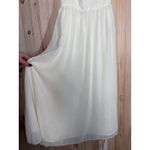 Lulus NWT  Irresistibly Darling Ivory Chiffon Midi Dress and Scarf Set Gala Sz M Photo 4