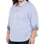 Tommy Hilfiger Half Zip Top Blue Multi Size 0X Cotton NWT Photo 8