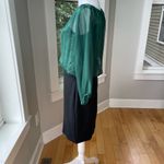 The Limited Vintage  Emerald Green Black Sheer Top Party Holiday Dress Size 2 Photo 3
