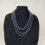 Genuine Cultured Fresh Water Round Purple Pearl Extra Long Layering Necklace Photo 0