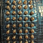 White House | Black Market  patent leather studded blue shoulder bag Photo 4