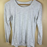Lululemon  Emerald Long Sleeve 3‎ Color Space Dye Ice Grey Alpine White Size 8 Photo 0