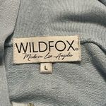 Wildfox Light Blue Cropped Full Zip Hoodie | Soft Terry Knit Loungewear Large Photo 6