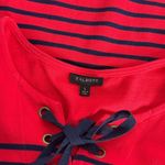 Talbots ‎ Striped Lace Up Dress Size L Red Blue Sleeveless Preppy Nautical Cotton Photo 2