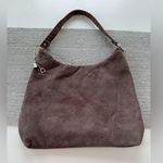 Bella Russo Brown Mocha Silver Faux Suede Large Slouchy Shoulder Tote Hobo Bag Photo 5