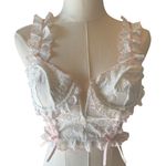 For Love & Lemons  - White and Pink Lace Bra Bustier Sz 34 B Photo 2