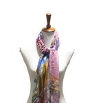 Boutique Leopard Print 100% Silk Scarf Pink One Size Photo 4