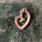 Scroll Open Heart 925 Charm Or Dainty Pendant Sterling Silver Photo 1