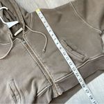 Elwood Crop Hoodie organic cotton thermal zip babydoll womens Brown (small) Tan Photo 7