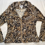 Mika & Milan Animal Print Zip up Women’s Jacket, Size Medium Brown Photo 0
