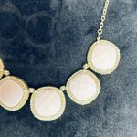 Pale Pink Statement Necklace in Gold Tone 22" Adjustable Photo 2