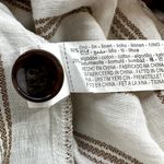 ZARA Linen Midi Shirt Dress Striped Side Slit Button Down Collar Brown White L Photo 3